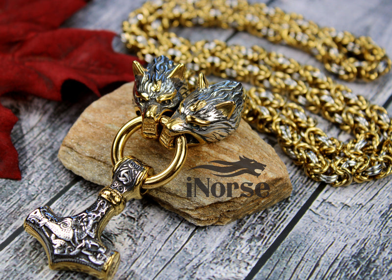 Wolves Of Odin Viking Necklace | Geri & Freki | Viking Jewelry