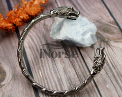 Viking Dragon Armring | Norse Jewelry | Viking Bracelet | Norse Torc | Dragon Wristband | Viking Bangle Bracelet | Viking Jewelry