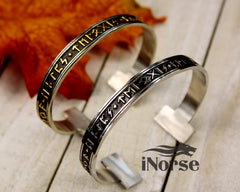 Rune Viking Bracelet | Norse Jewelry | Viking Bangle | Norse Bracelet | Viking Torc | Futhark Runes Armband | Norse Armring | Viking Jewelry