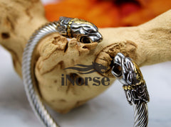 Odin's Wolves Viking Bracelet | Fenrir Armring | Norse Jewelry | Viking Torc | Nordic Wristband | Norse Bracelet | Gothic | Viking Jewelry