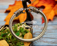 Odin's Wolves Viking Bracelet | Fenrir Armring | Norse Jewelry | Viking Torc | Nordic Wristband | Norse Bracelet | Gothic | Viking Jewelry