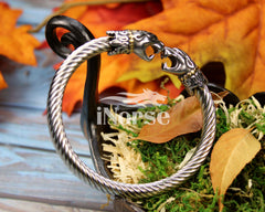 Odin's Wolves Viking Bracelet | Fenrir Armring | Norse Jewelry | Viking Torc | Nordic Wristband | Norse Bracelet | Gothic | Viking Jewelry