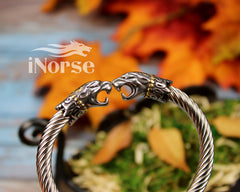 Odin's Wolves Viking Bracelet | Fenrir Armring | Norse Jewelry | Viking Torc | Nordic Wristband | Norse Bracelet | Gothic | Viking Jewelry