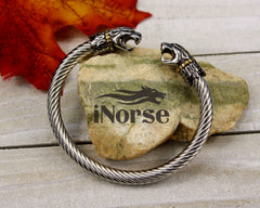 Odin's Wolves Viking Bracelet | Fenrir Armring | Norse Jewelry | Viking Torc | Nordic Wristband | Norse Bracelet | Gothic | Viking Jewelry