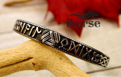 Rune Viking Bracelet | Valknut Bangle | Norse Jewelry | Viking Torque | Valknut Bracelet | Rune Armring | Viking Bangle | Futhark Runes | Norse Bracelet | Viking Jewelry