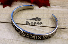 Rune Viking Bracelet | Valknut Bangle | Norse Jewelry | Viking Torque | Valknut Bracelet | Rune Armring | Viking Bangle | Futhark Runes | Norse Bracelet | Viking Jewelry