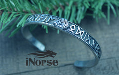 Rune Viking Bracelet | Valknut Bangle | Norse Jewelry | Viking Torque | Valknut Bracelet | Rune Armring | Viking Bangle | Futhark Runes | Norse Bracelet | Viking Jewelry