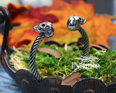 Skull Gothic Bracelet | Norse Jewelry | Viking Bracelet | Nordic Torque | Celtic Armband | Viking Armring | Norse Wristband | Gothic Jewelry