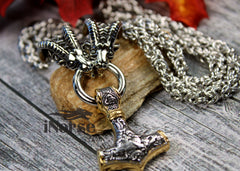 Thor's Goats Viking Necklace | Norse Jewelry | Tanngrisnir & Tanngnjóstr | Thor Necklace | Viking Pendant | Norse Necklace | Viking Jewelry