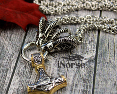 Thor's Goats Viking Necklace | Norse Jewelry | Tanngrisnir & Tanngnjóstr | Thor Necklace | Viking Pendant | Norse Necklace | Viking Jewelry