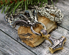 Thor's Goats Viking Necklace | Norse Jewelry | Tanngrisnir & Tanngnjóstr | Thor Necklace | Viking Pendant | Norse Necklace | Viking Jewelry