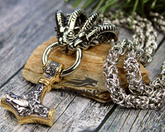 Thor's Goats Viking Necklace | Norse Jewelry | Tanngrisnir & Tanngnjóstr | Thor Necklace | Viking Pendant | Norse Necklace | Viking Jewelry