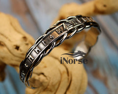Valknut Viking Bracelet | Norse Jewelry | Viking Armring | Rune Bracelet | Viking Bangle | Futhark Runes | Norse Bracelet | Viking Jewelry