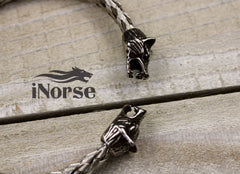 Odin's Wolves Viking Bracelet | Norse Jewelry | Geri & Freki Bangle | Viking Armring | Gothic Torc | Fenrir Wolf Bracelet | Viking Jewelry