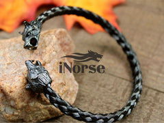 Odin's Wolves Viking Bracelet | Norse Jewelry | Geri & Freki Bangle | Viking Armring | Gothic Torc | Fenrir Wolf Bracelet | Viking Jewelry
