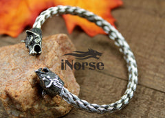 Odin's Wolves Viking Bracelet | Norse Jewelry | Geri & Freki Bangle | Viking Armring | Gothic Torc | Fenrir Wolf Bracelet | Viking Jewelry