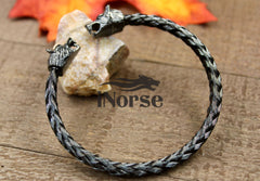 Odin's Wolves Viking Bracelet | Norse Jewelry | Geri & Freki Bangle | Viking Armring | Gothic Torc | Fenrir Wolf Bracelet | Viking Jewelry