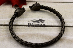Odin's Wolves Viking Bracelet | Norse Jewelry | Geri & Freki Bangle | Viking Armring | Gothic Torc | Fenrir Wolf Bracelet | Viking Jewelry