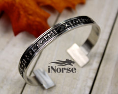 Rune Viking Bracelet | Norse Jewelry | Viking Bangle | Norse Bracelet | Viking Torc | Futhark Runes Armband | Norse Armring | Viking Jewelry