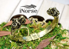 Odin's Wolves Viking Bracelet | Fenrir Wolf Bangle | Viking Armring | Norse Jewelry | Odin Oath Ring | Norse Torc | Gothic | Viking Jewelry