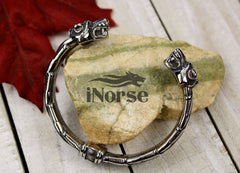 Odin's Wolves Viking Bracelet | Fenrir Wolf Bangle | Viking Armring | Norse Jewelry | Odin Oath Ring | Norse Torc | Gothic | Viking Jewelry