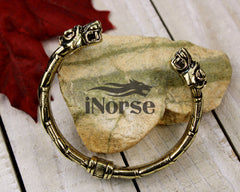 Odin's Wolves Viking Bracelet | Fenrir Wolf Bangle | Viking Armring | Norse Jewelry | Odin Oath Ring | Norse Torc | Gothic | Viking Jewelry